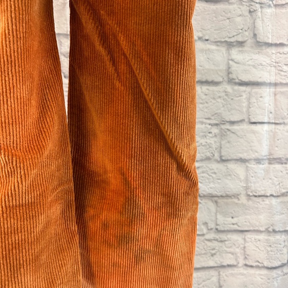 Universal Thread Bleached Corduroy Jeans Pants Rustic Orange Bootcut Wide Leg - Picture 10 of 16